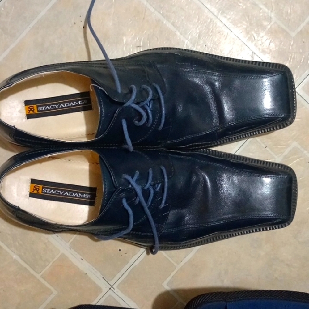 Stacy Adams mens dress shoes size 10 1/2 dark blue